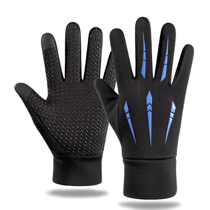 Warm Cycling Gloves for Men Autumn Winter Fishing Non-slip Motorcycle Water-Repellent Touch Screen Wear Resistant Driving Gloves