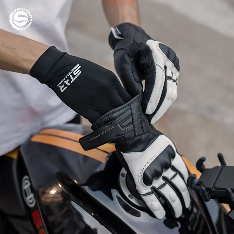 SFK Black Motorcycle Gloves Liner Summer Breathable Ice Silk Texture Sweat Absorption Quick Drying Riding Gears Accessories