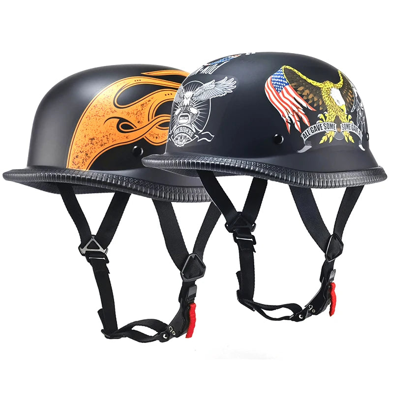 Motorcycle Helmet German Vintage Casco Moto Open Face Black Summer Retro Half Helmet Unisex Helmets Motorcycle Accessories