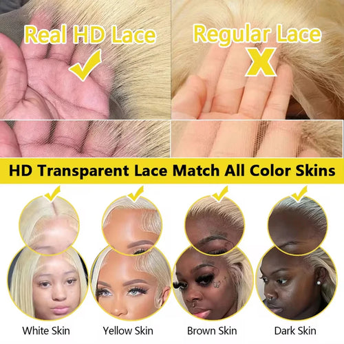 40 Inch 613 HD Lace Frontal Wig 13x6 Transparent Colored Body Wave Human Hair Wig 13x4 Blonde Human Lace Frontal Wig 200 Density