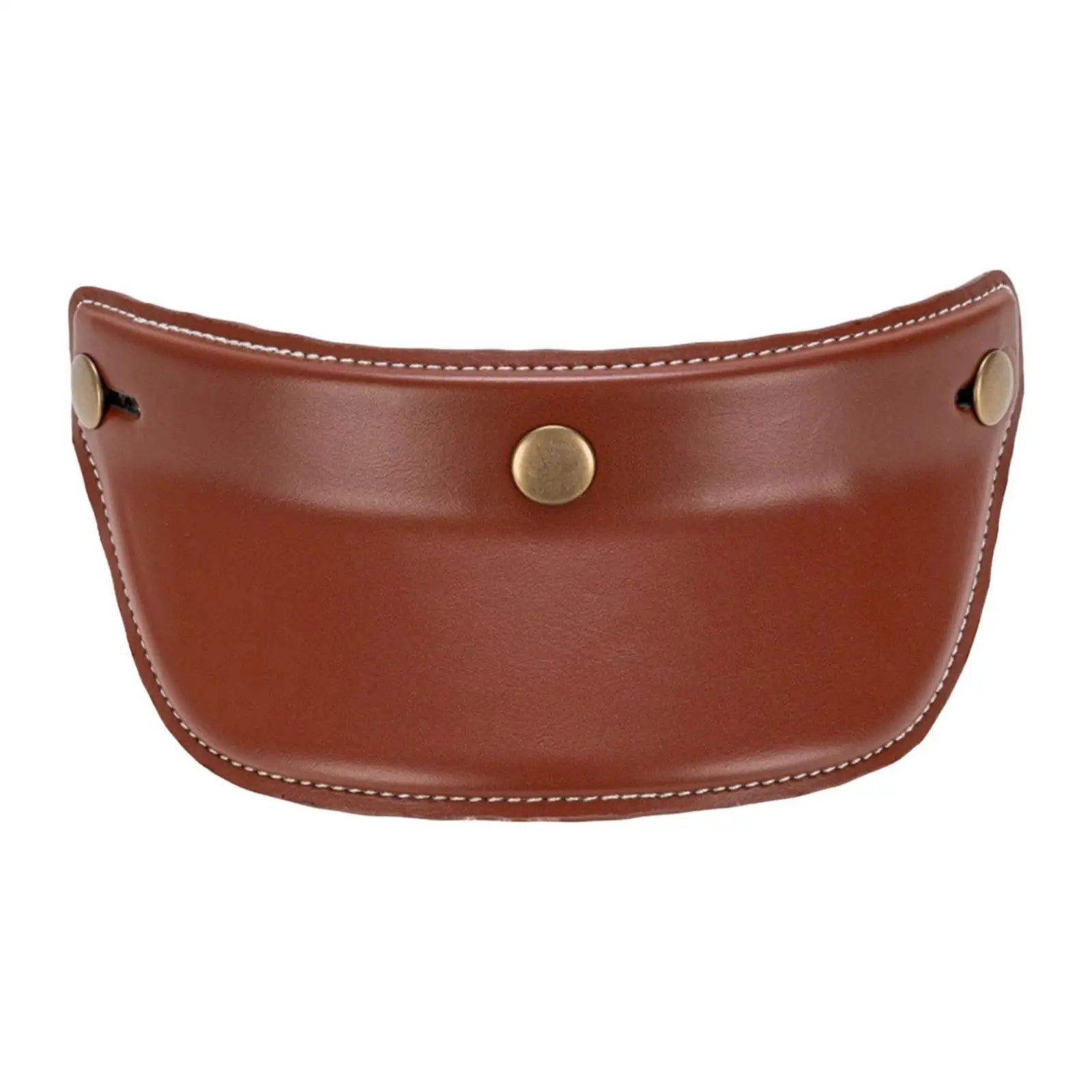 Motorcycle Helmet Sun Visor Three Button Replacement Part PU Leather Lightweight Shield for Vintage Motocross Helmet Decoration