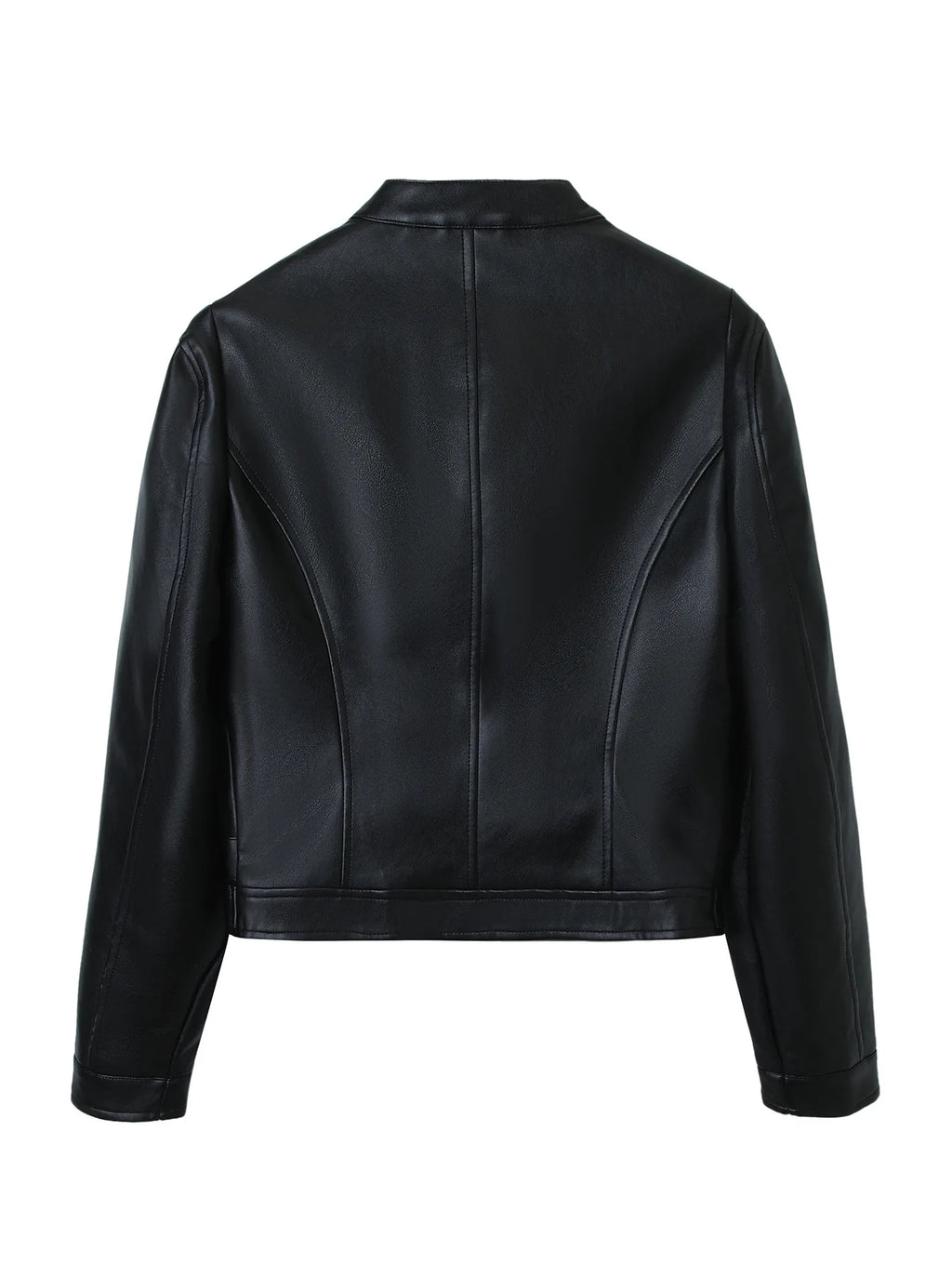 PU leather jacket, high-end women's coat, fashionable street motorcycle leather jacket, zipper women's clothing