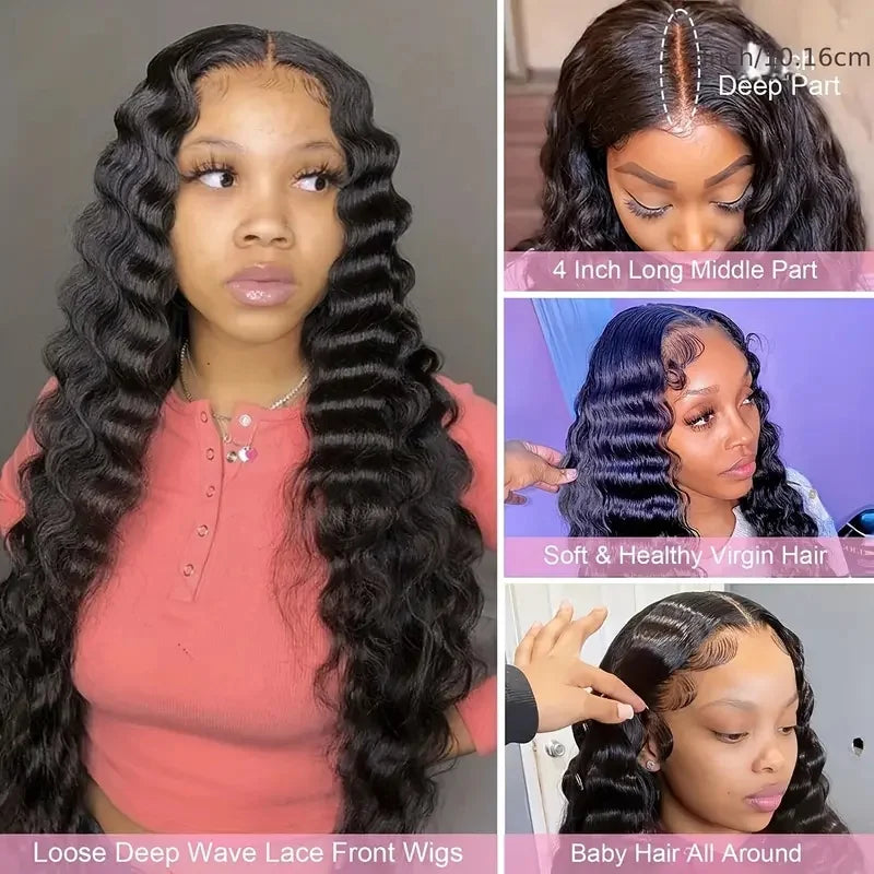 Lafino Wig Water Wave 13x4 13x6 Lace Front Wigs Human Hair Easy To Wear Curly Wave Natural Hairline Malaysia Remy Human Hair Wig