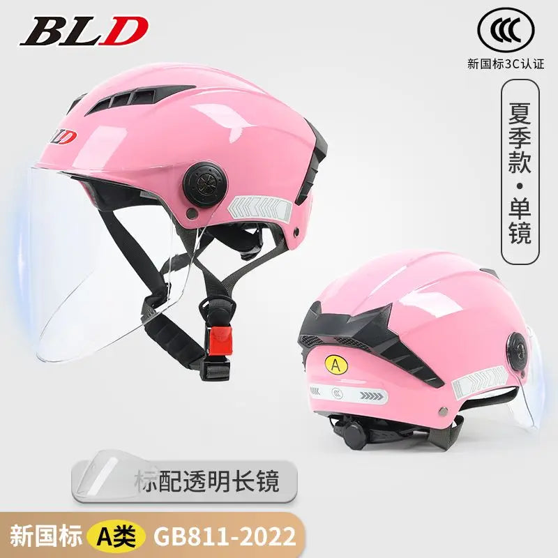 BLD Electric Vehicle Helmet Women's Summer Sunscreen Motorcycle Half Helmet Men's Four Seasons Safety Helmet casco moto