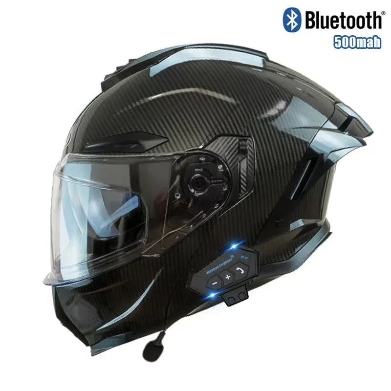 Flip up Motorcycle Helmet With Bluetooth Dual lens off-road Racing helmet Cascos para moto Motorbike Helmet DOT Approved For BMW
