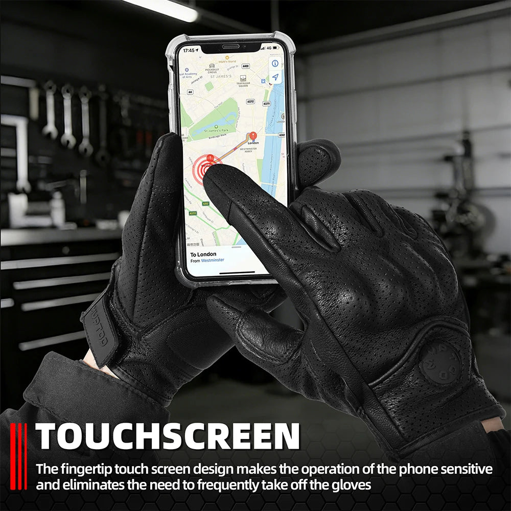 Outdoor Touch Screen Gloves Leather Sports Cycling Hiking Hunting Camping Motorcycle Tactical Riding Anti-skid Protective Gear