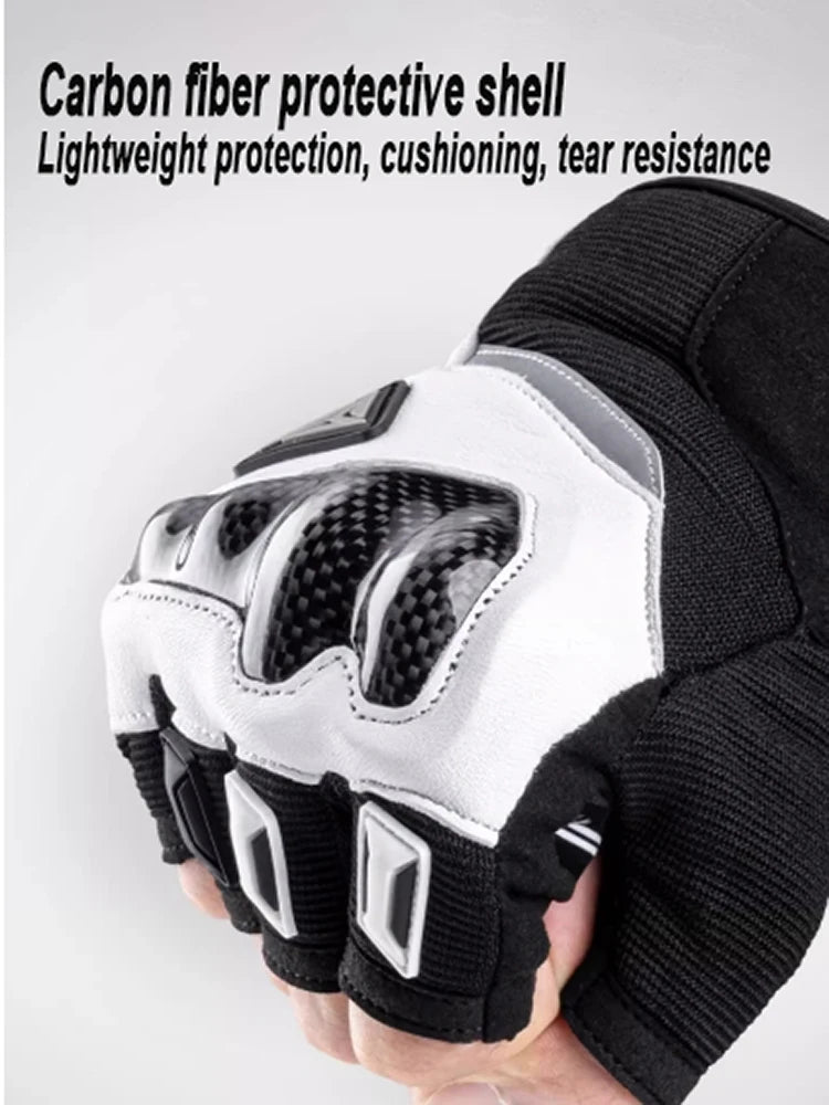 Summer Fingerless Half Finger Simracing Gloves For Motorcycle Bicycle Riding Carbon Protection gym MTB Motorbike Glove Men Women