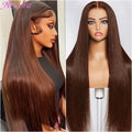 Nexora Brown Human Hair Wig Straight Hd Lace Frontal Wig 13x6 Chocolate Brown Bleached Knoted Brazilian Wigs Original Flash Sale