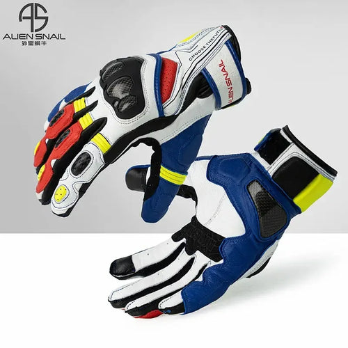 ALIEN SNAIL Motorcycle Gloves Carbon Fiber Anti-Fall Guantes Moto Men Motorbike Riding Gloves Touch Screen Moto Motocross Gloves