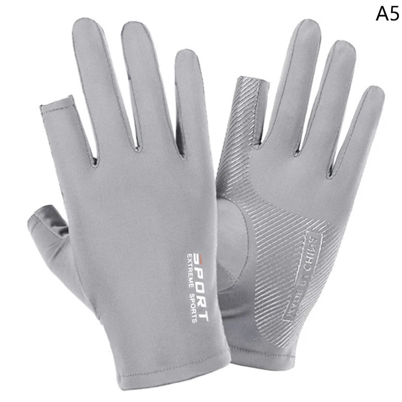 Outdoor Sports Ice Silk Touch Screen Riding Gloves for Men Women Breathable Glove Non-Slip Motorcycle Gloves for Cycling Driving