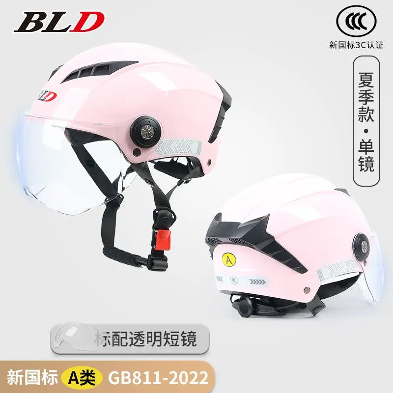 BLD Electric Vehicle Helmet Women's Summer Sunscreen Motorcycle Half Helmet Men's Four Seasons Safety Helmet casco moto