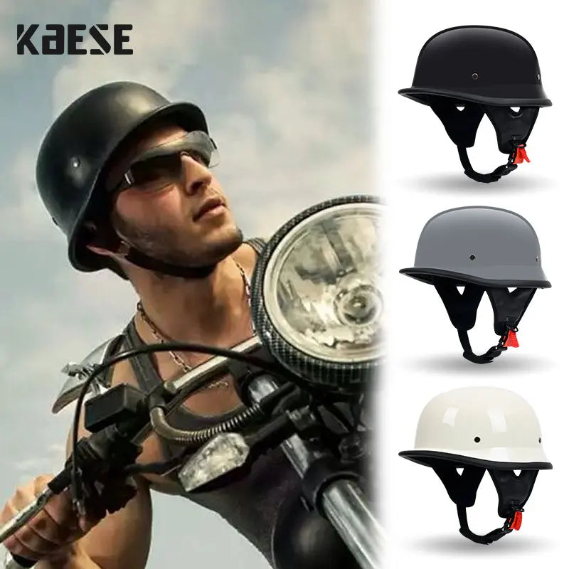 Factory Price Adult Motorcycle Helmet Vintage Motorcycle Cruiser Half Face German Helmet Motorcycle Helmet Trend Safety Cap