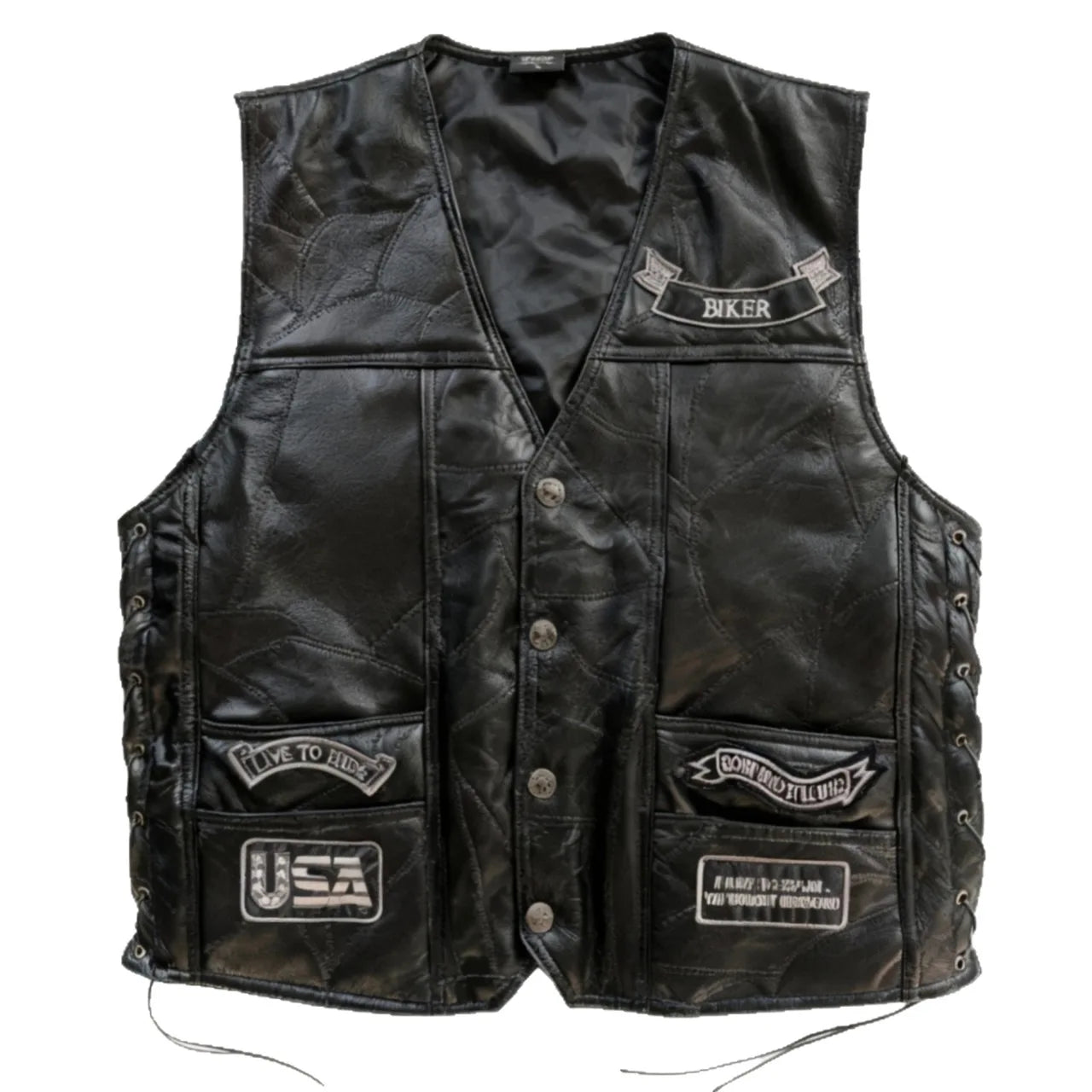 Retro Motorcycle Jacket Man Vintage Moto Vest Genuine Leather Racer Clothing Biker Motorbike Waistcoat Embroidered Sleeveless