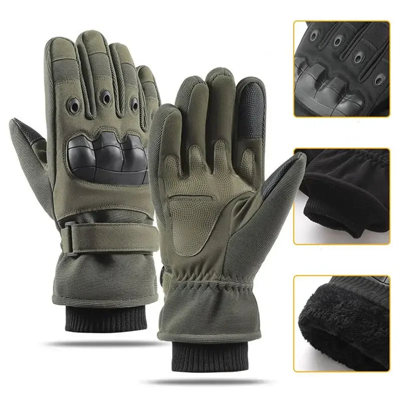 man Winter Gloves Men's Cold-Proof Thermal WindProof for Motorcycle Cycling Military Motocross ATV Riding Gear Parts Accessory