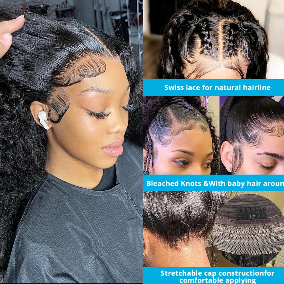 Deep Wave 13x6 Lace Frontal Wig MYLOCKME Transparent 13x4 Water Wave Lace Frontal Human Hair Wigs For Women 4x4 Lace Wig 200%