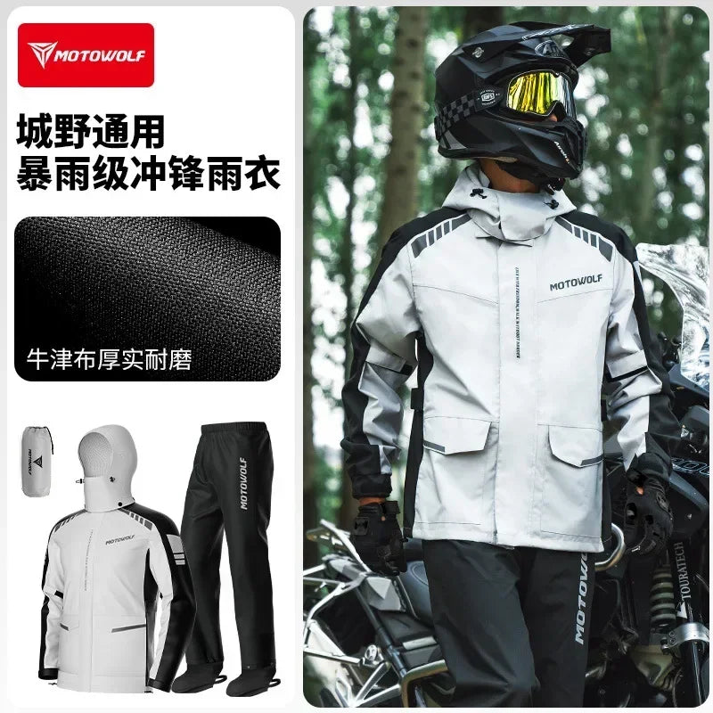 Motorcycle Riding Clothes Motowolf Rain Jacket Outdoor Riding Equipment Bicycle Hiking Raincoat Convenient Motorcycle Equipment