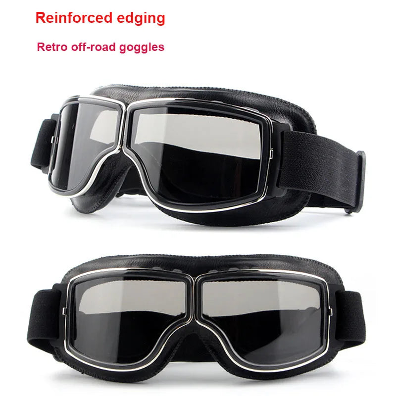 Metal frame retro goggles, motorcycle off-road riding glasses, outdoor sports windproof and dustproof bicycle goggles