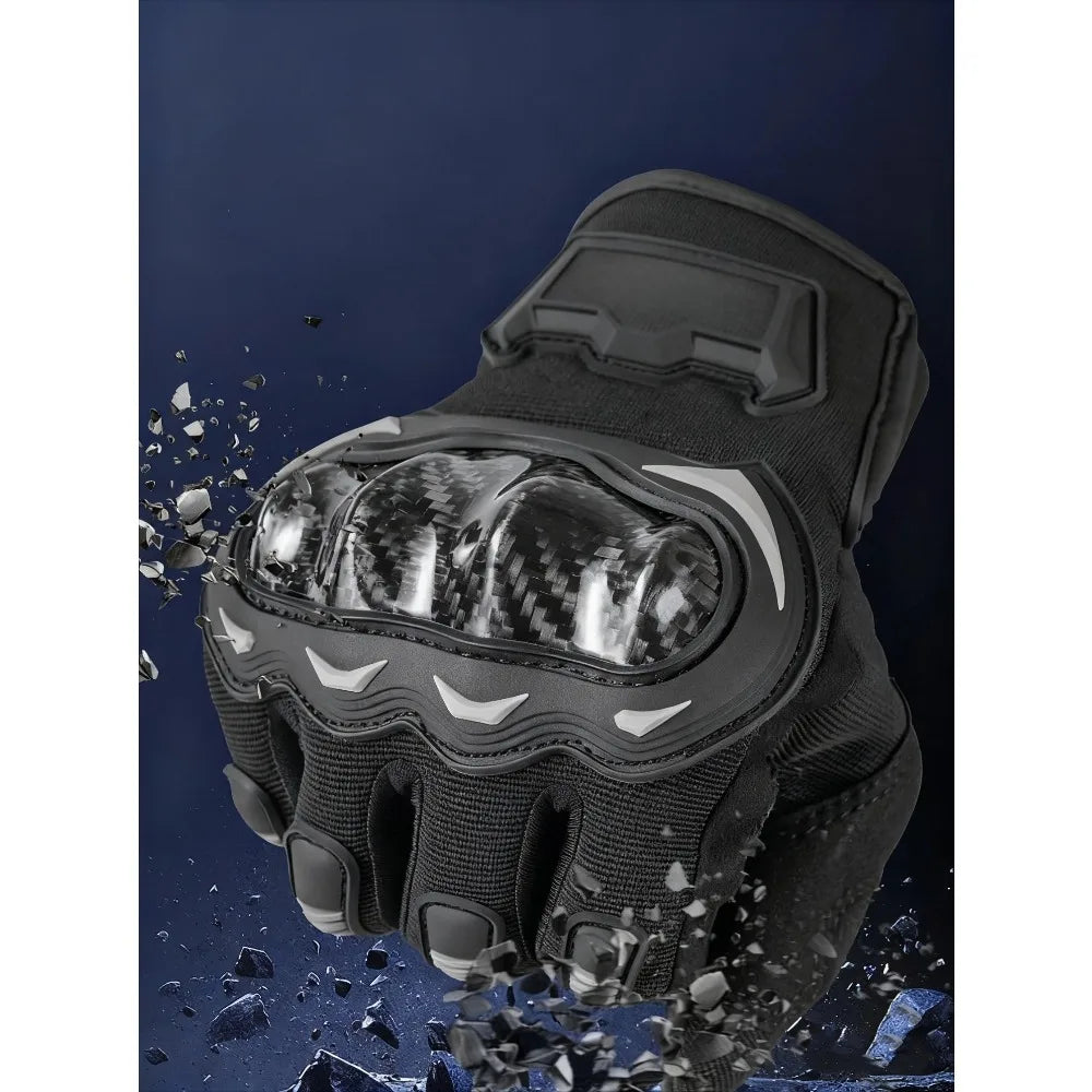 Summer Motorcycle Gloves Men Women Outdoor Breathable Anti-Slip Full Finger Gloves Touchscreen Protective Riding Gear for Racing