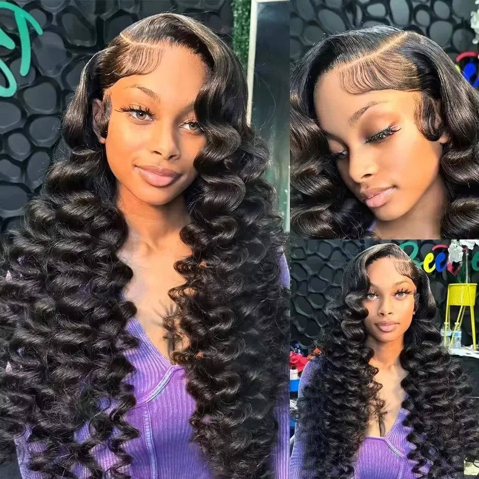 Loose Wave 13x6 Lace Front Human Hair Wig 30 Inch Brazilian Water Deep Wave Wigs 4x4 HD Lace Wig For Women 13x4 Human Hair Wigs