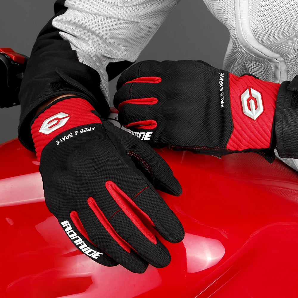 Summer Breathable Motorcycle Full Finger Protective Gloves Touch Screen Motorbike Non-slip Gloves Motocross Riding Racing Gloves
