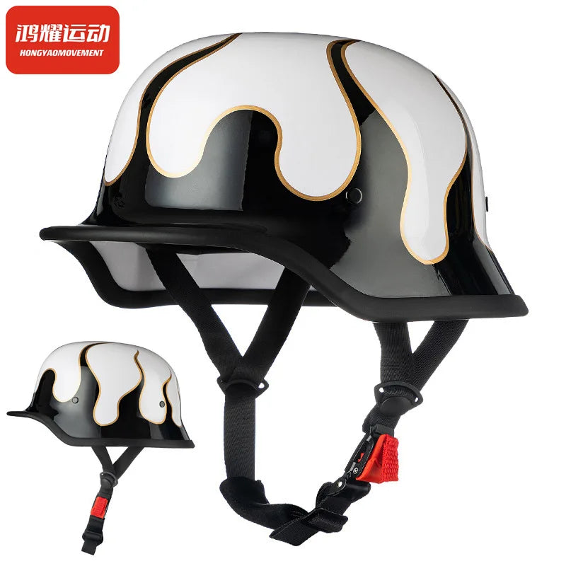 Retro German Vintage Motorcycle Half Face Helmet Capacete De Moto Casco Moto Vintage Motorbike Accessory Capacetes de Moto