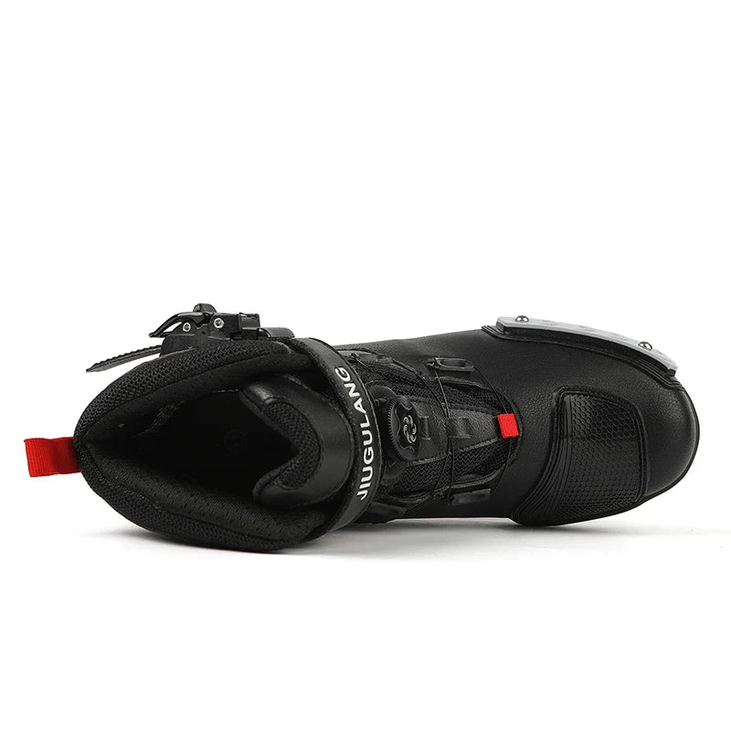 New Motorcycle Boots Men Leather Motos Breathable Anti Slip Wear-resistant Riders Boots Motorbike Racing Ankle Length Shoes