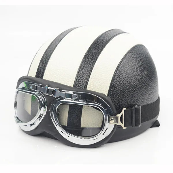 For Harley Adult Helmets Motorcycle Retro Half Cruise Helmet Motorcycle Scooter Helmet All season Vintage GERMAN Motorcycle Moto
