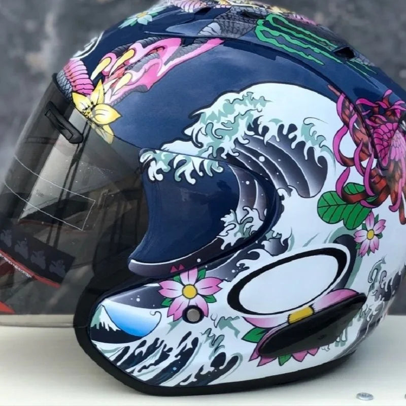 Ram3 Oriental Dragon Half Helmet Men and Women Motorcycle Off-Road Summer Helmet Downhill Racing Mountain Cross Casco Capacete