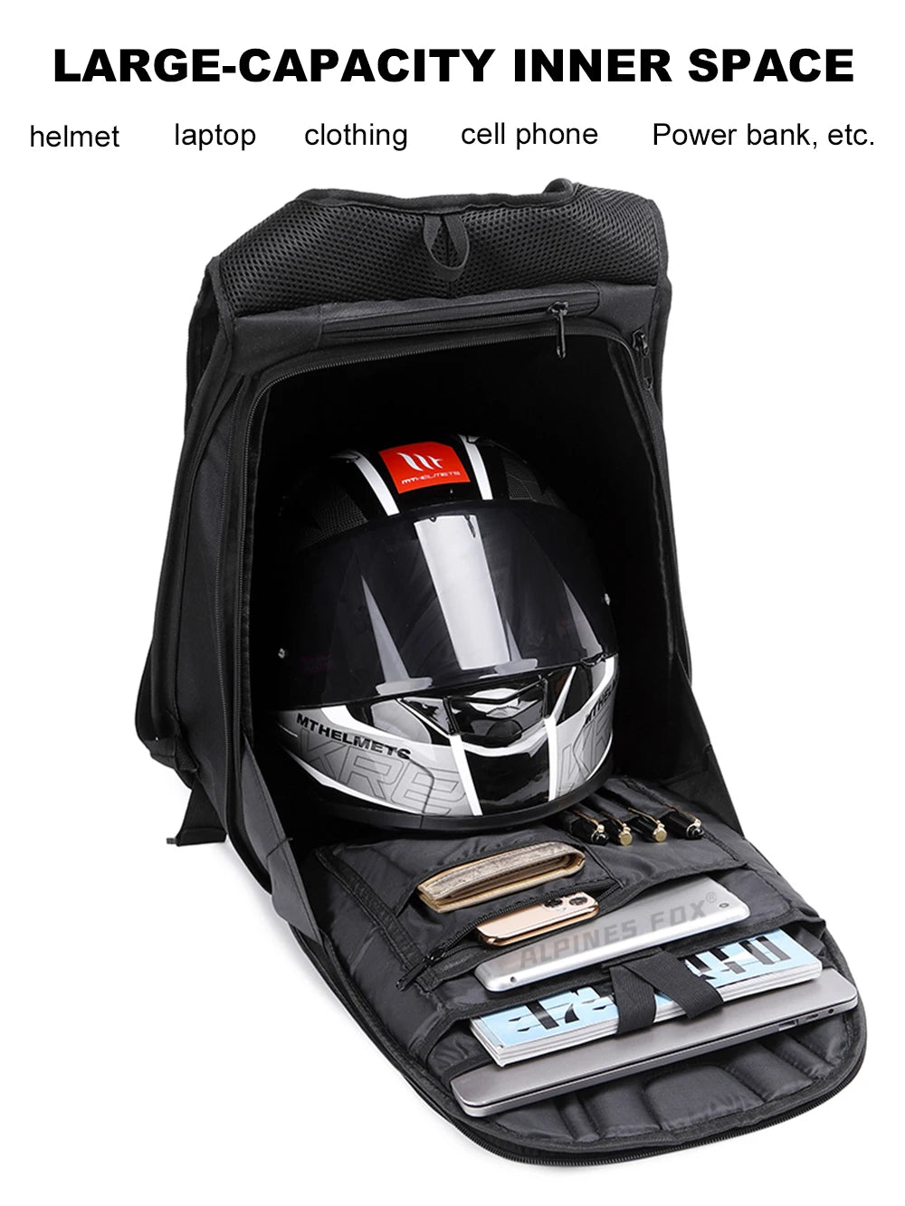 Waterproof Motorcycle Backpack Full Face Helmet Backpack Rider Bag Reflective Travel Bag Carbon Fiber Motorcycle Helmet Bags Men