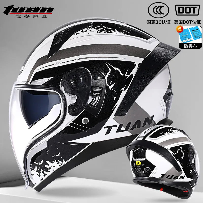 Motorcycle Helmet DOT Certified Double Mirror Drinking Water High Value Cycling Locomotive Full Helmet Ride