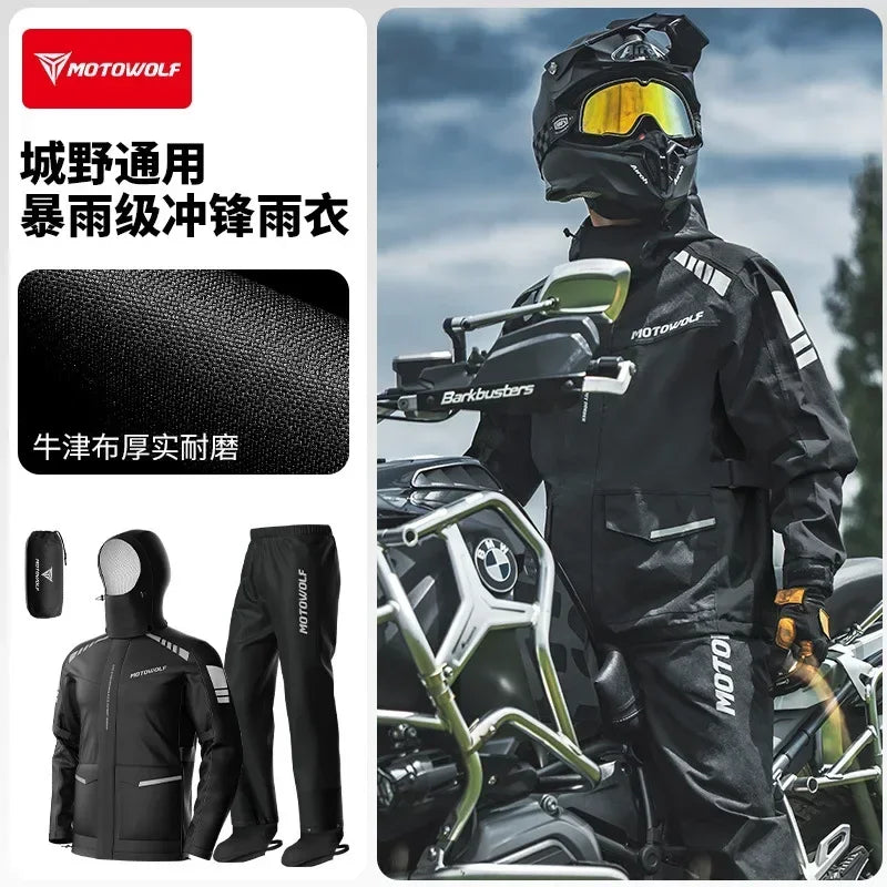 Motorcycle Riding Clothes Motowolf Rain Jacket Outdoor Riding Equipment Bicycle Hiking Raincoat Convenient Motorcycle Equipment