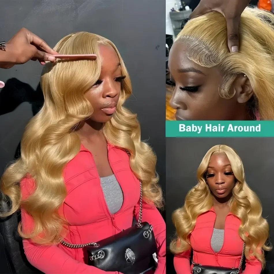27 Honey Blonde Body Wave Human Hair Wigs 13X6 Hd Lace Frontal Wig 250 Density Human Hair Colored Pre Plucked Brazilian Wig