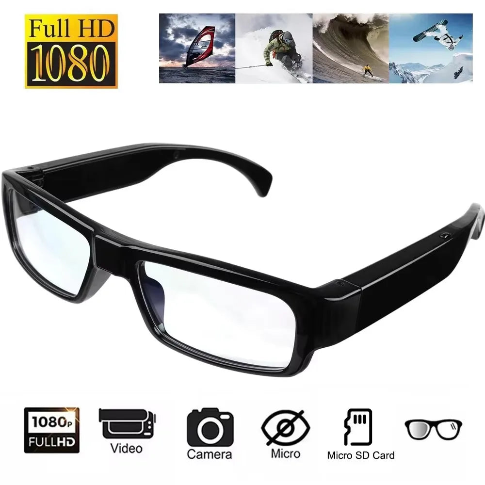 Wearable 1080P HD Glasses Portable Outdoor Sports Eye Glasses for Cycling Hiking Climbing and Traveling Motorcycle Riding﻿