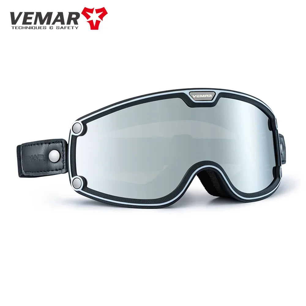 VEMAR Motorcycle Helmet Goggles Windproof Anti-fog Accessories Clarity Glasses Cycling Racer Chopper Sports Biker Riding Eyewear