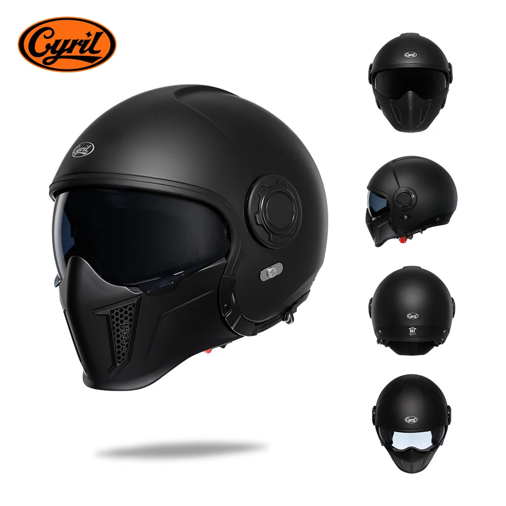 CYRIL Motorcycle Helmet Full Face Open Face Helmets 3/4 Men Women Modular Dual Visor Helmet For Motorcycle ECE DOT Approved