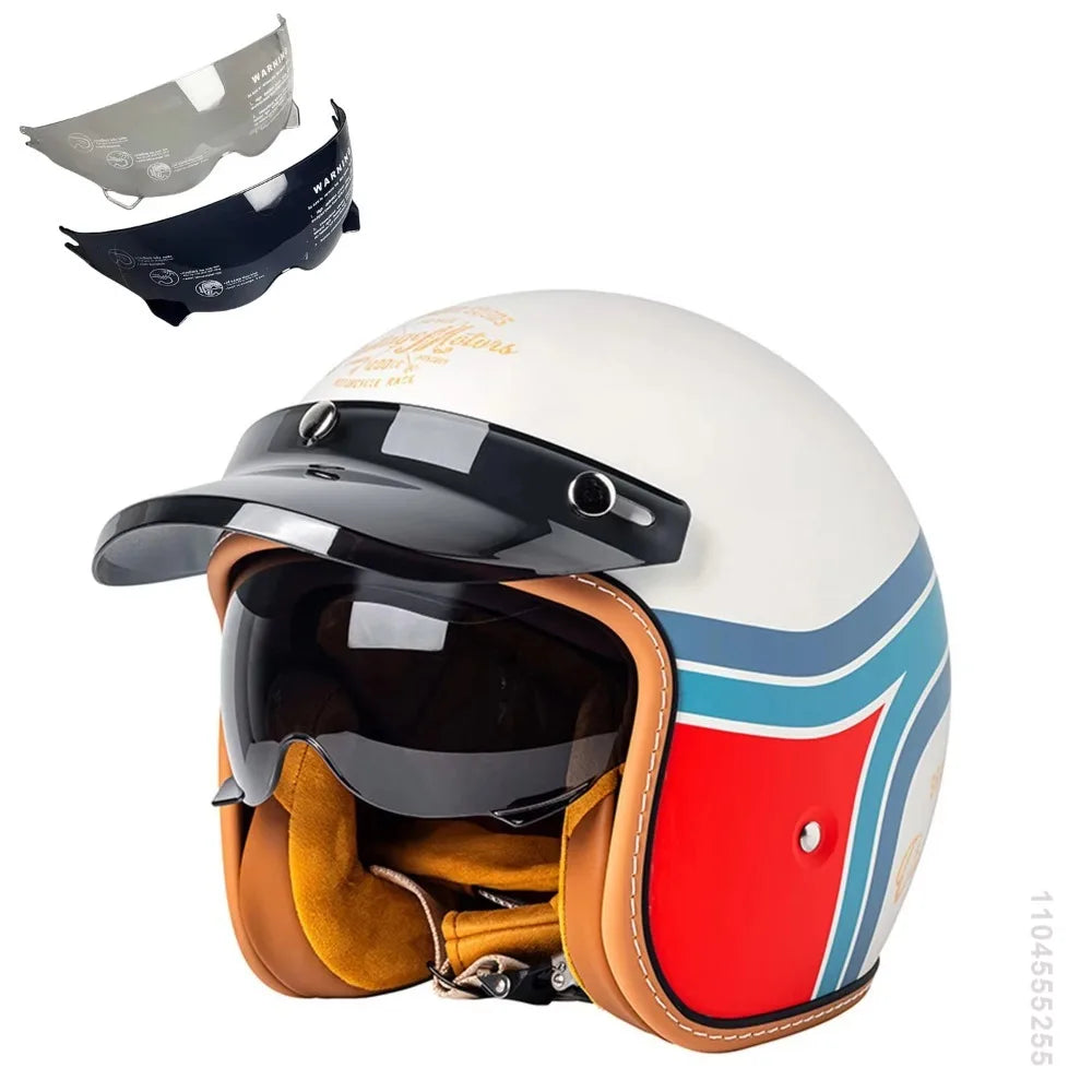 Motorcycle Helmet Open Face Helmet for Men Women Capacete De Moto ABS Material Motorcycle Equipments DOT Certification