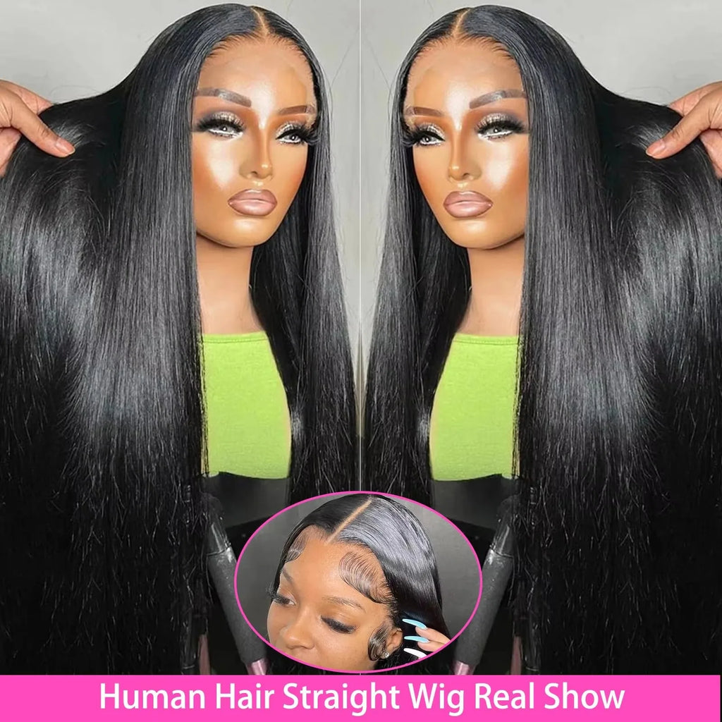 36Inch Straight HD Lace Front Wig 360 Full Lace Wig 13x4 13x6 HD Lace Frontal Human Hair Wig For Women Pre Plucked 220% Density
