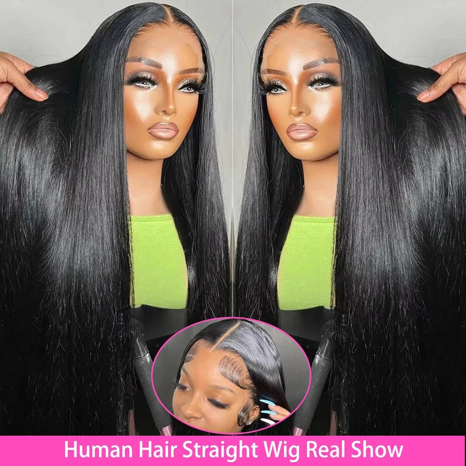 36Inch Straight HD Lace Front Wig 360 Full Lace Wig 13x4 13x6 HD Lace Frontal Human Hair Wig For Women Pre Plucked 220% Density