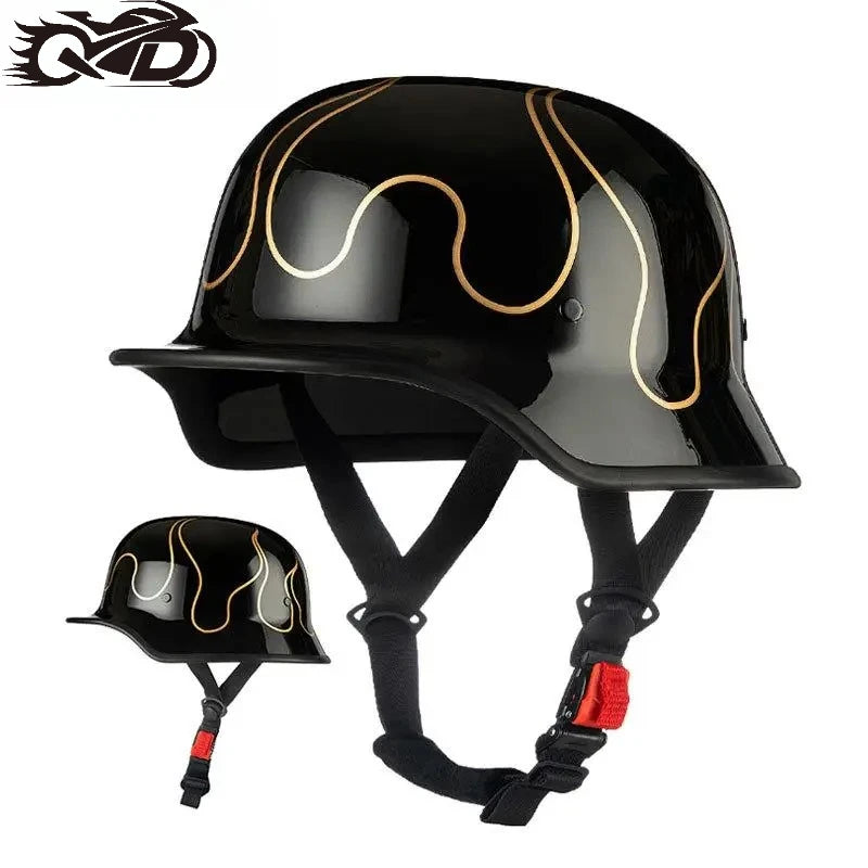 DOT Approved Motorcycle Helmet ABS Material Retro Moto Helmet Capacete De Moto Half Helmet Equipment German Tactical Vintage