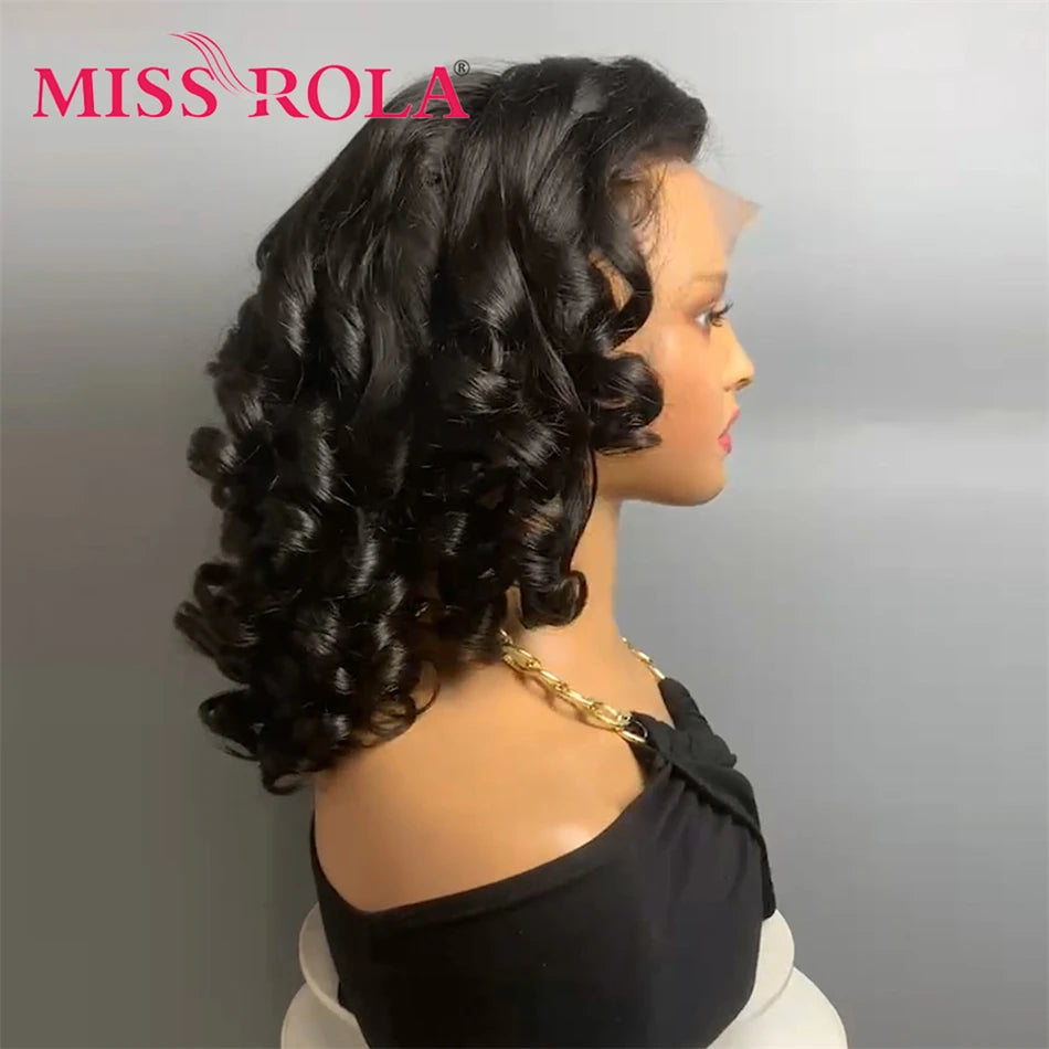 Miss Rola 12A Remy 5X5＆13X4 Bouncy Curly Pixie Cut Lace Front Human Hair Wigs Transparent Lace Brazilian Hair Wig 99J Highlight