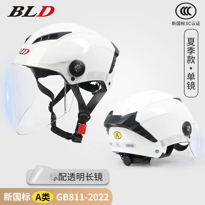 BLD Electric Vehicle Helmet Women's Summer Sunscreen Motorcycle Half Helmet Men's Four Seasons Safety Helmet casco moto