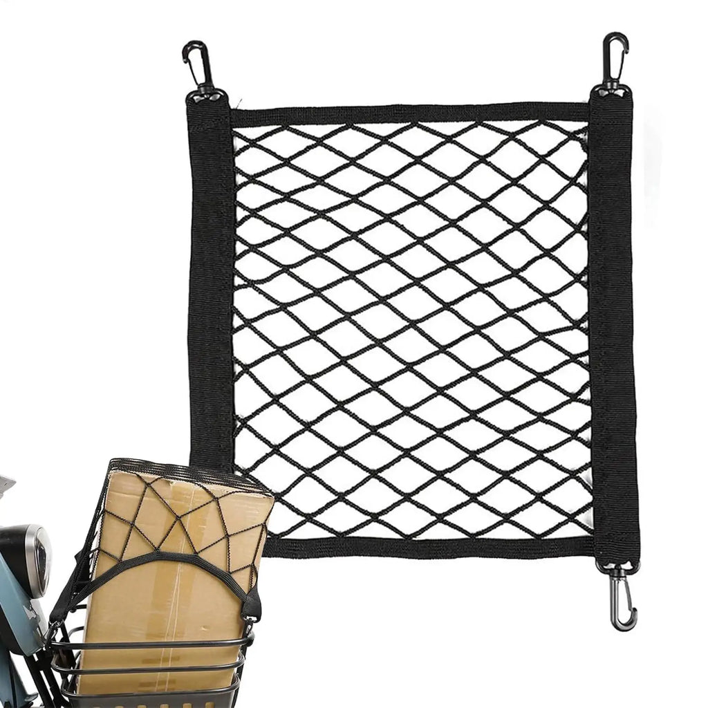 Motorcycle Durable Elastic  Basket Net Cover Black Helmet Net Swivel 4 Hook Buckle Rotating Anti-Fall Bag Accessories
