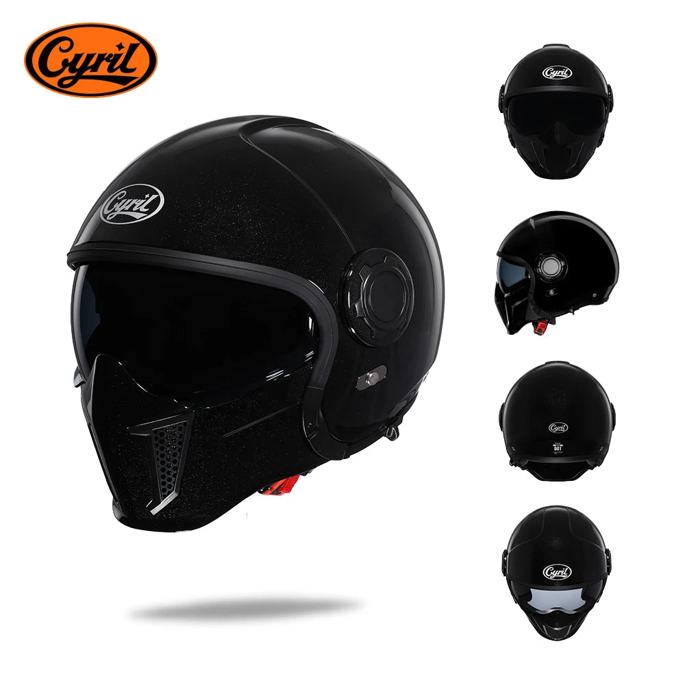 CYRIL Motorcycle Helmet Full Face Open Face Helmets 3/4 Men Women Modular Dual Visor Helmet For Motorcycle ECE DOT Approved