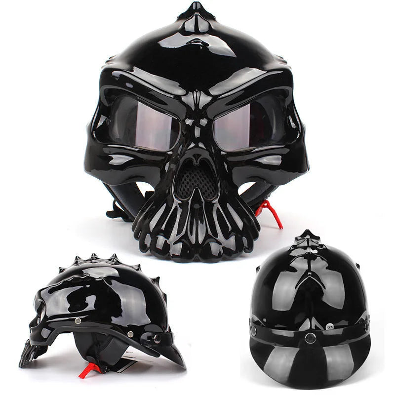 Fashion For Harley Motorcycle Double-sided Wearable Skull Helmet High-quality ABS Half Helmet Personality Four Seasons Universal