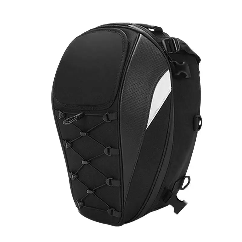 ♫Waterproof Motorcycle Tail Bag,Expandable Helmet Storage Backpack with Molle System for Motorbike Riding