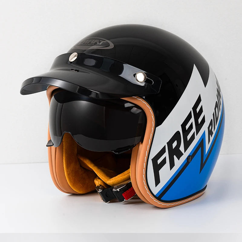 Japanese Korean style Female Men Motorcycle Little Helmet Open Protective Capacete DOT  Safety Vintage motocross