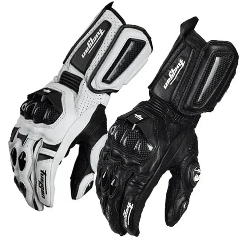 Genuine Leather Men Luva Riding Moto Motorcycle Guantes Racing Equipment Waterproof  Touch Screen Motocross Winter Gloves
