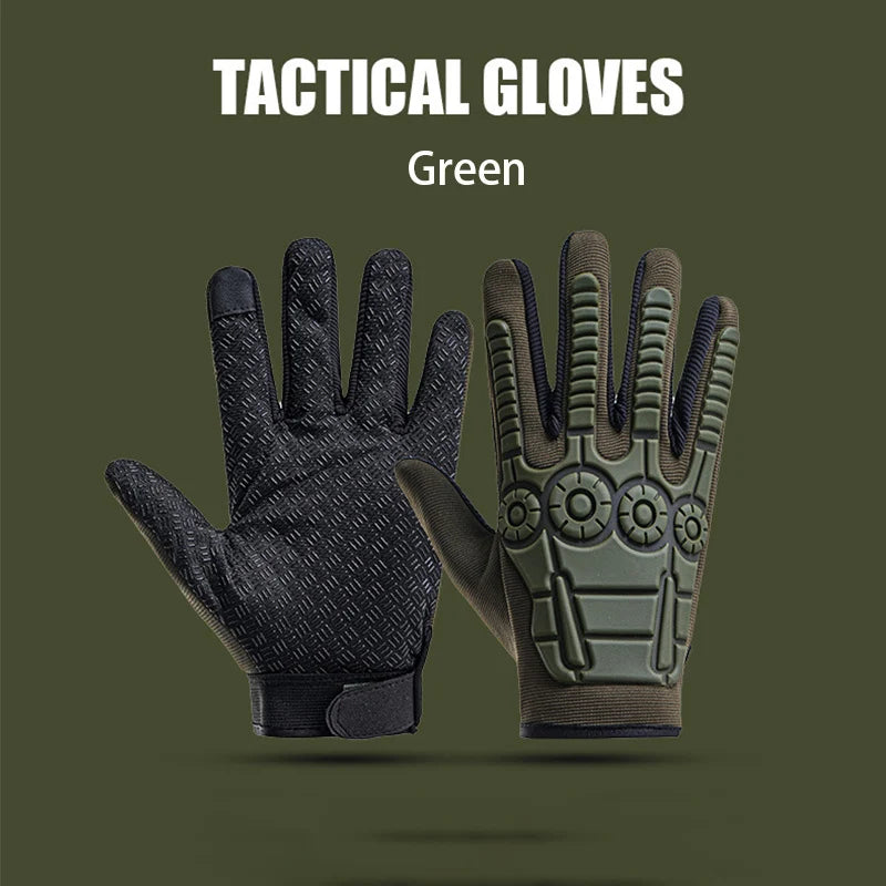 Motorcycle Riding Full Finger Tactical Gloves Outdoor Training Wear-resistant Breathable Anti Slip Protective Motorcycle Gloves