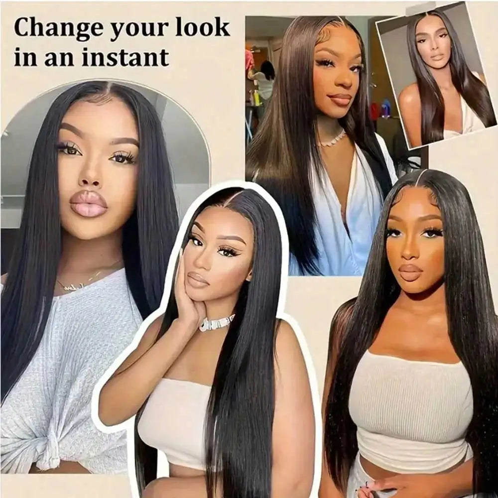 40 Inch Straight Pre Plucked Pre Cut Lace Glueless Wig 5x5 HD Lace Frontal 13x6 Human Hair 250% Density Wigs