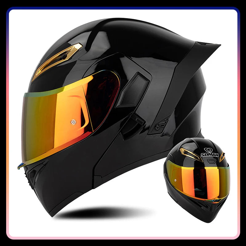 Men Women Motorcycle Helmets Full Face Helmet Colorful Dual Lens Flip Up Helmet DOT Approved Purple Modular Helm Casco Para Moto